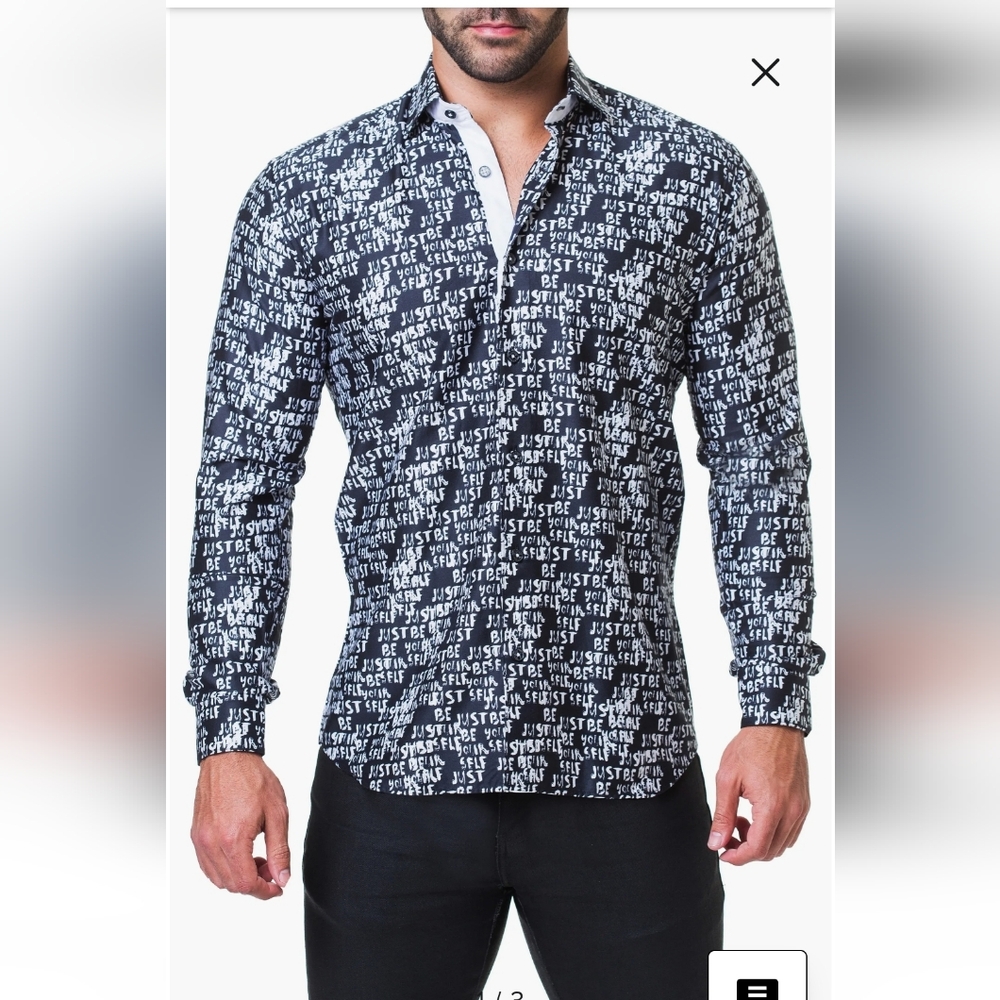 Maceoo Lion Collection Shirt Fibonacci Beyourself Black Mens Casual Button Down